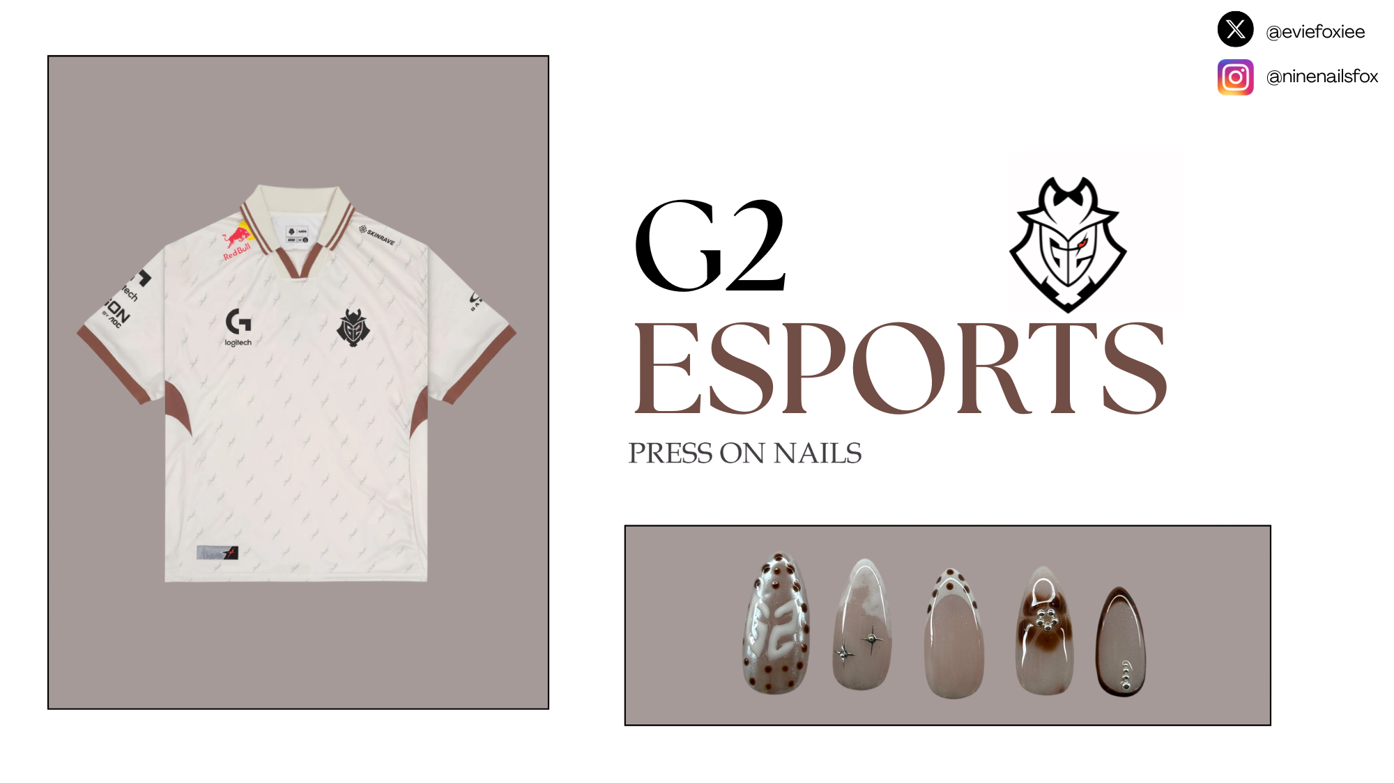 G2 Beige Handmade Press On Nails - Valorant Champions Tour 2025